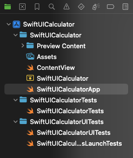 Project Structure from Xcode